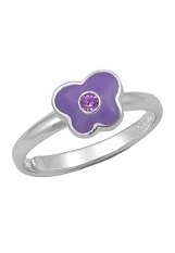 very nice enamel butterfly June birthstone baby ring